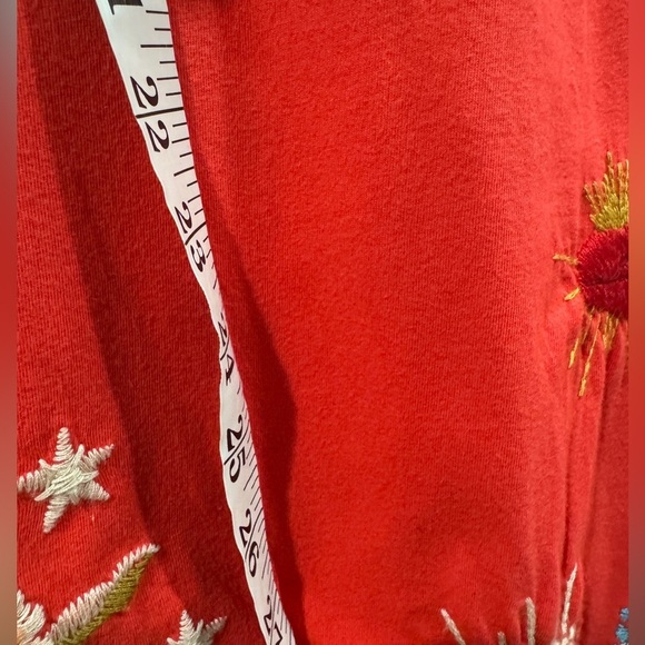 Johnny Was Embroidered Floral Heart Eyes Stars Pink Quarter Sleeves Boho Top XS - Picture 7 of 16